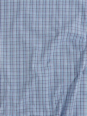 Premium Gradient Blues Minute Plaid Cotton Shirting Premium Gradient Blues Minute Plaid Cotton Shirting