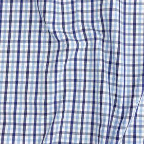 Premium Sky Blue and Navy Medium Tattersall Checkered Cotton Shirting Premium Sky Blue and Navy Medium Tattersall Checkered Cotton Shirting