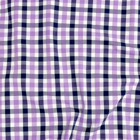 Premium Deep Wisteria and Navy Large Tattersall Checkered Cotton Shirting Premium Deep Wisteria and Navy Large Tattersall Checkered Cotton Shirting
