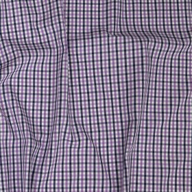 Premium Deep Wisteria and Navy Tattersall Checkered Cotton Shirting Premium Deep Wisteria and Navy Tattersall Checkered Cotton Shirting