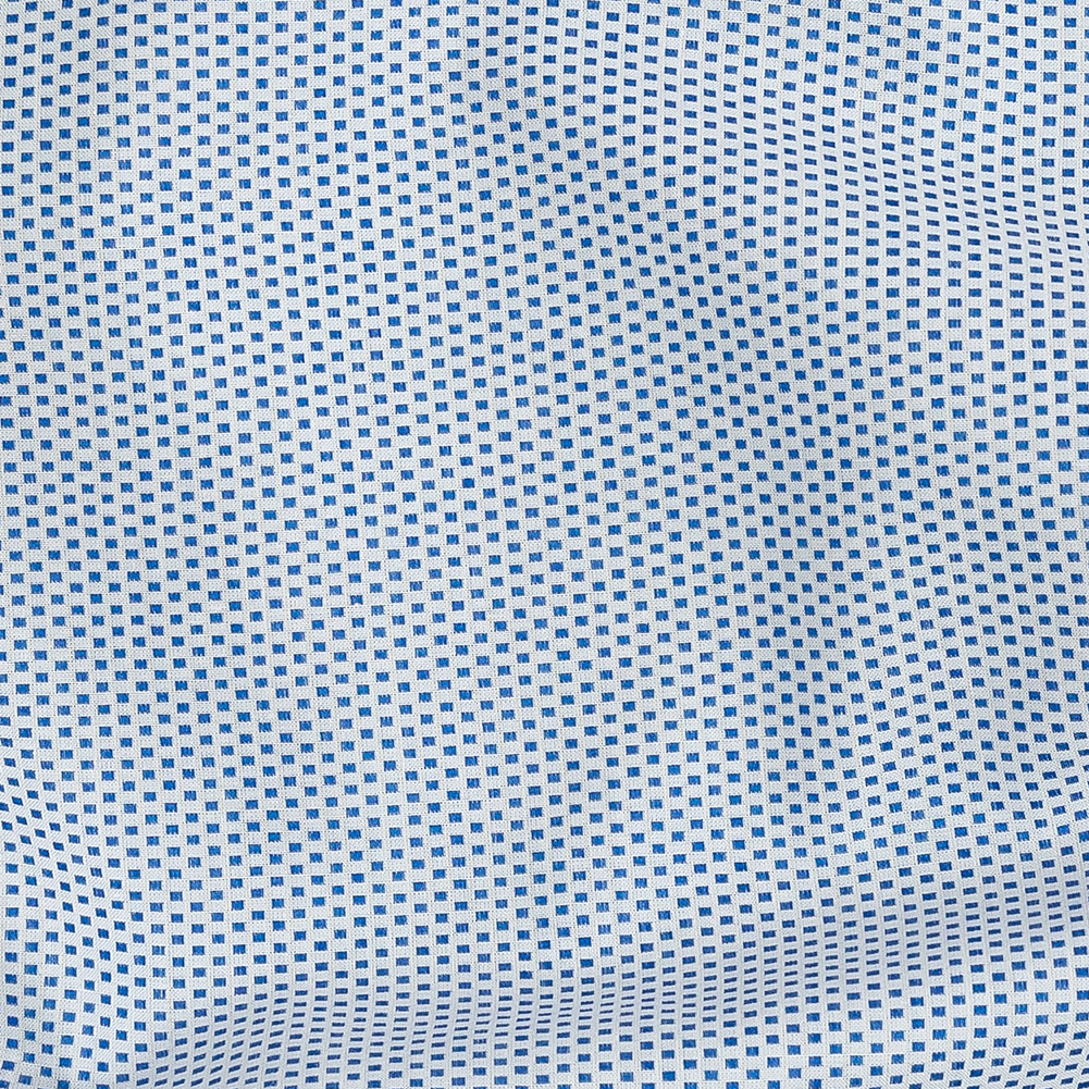Premium Medium Blue Woven Squares Dobby Cotton Shirting