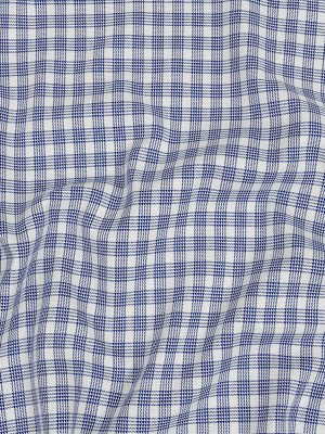 Premium Deep Ultramarine and White Patterned Checks Dobby Cotton Shirting Premium Deep Ultramarine and White Patterned Checks Dobby Cotton Shirting