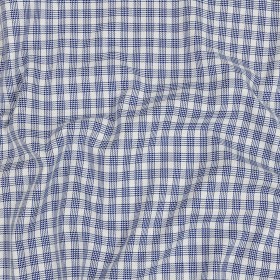 Premium Deep Ultramarine and White Patterned Checks Dobby Cotton Shirting Premium Deep Ultramarine and White Patterned Checks Dobby Cotton Shirting