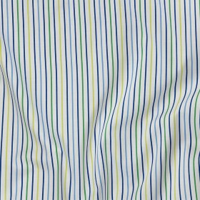 Premium Gradient Green and Blue Pencil Stripes Twill Cotton Shirting Premium Gradient Green and Blue Pencil Stripes Twill Cotton Shirting