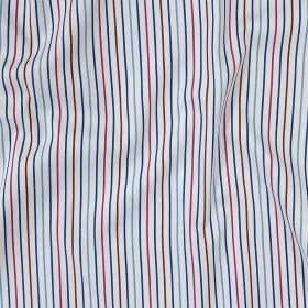 Premium Red, White and Blue Pencil Stripes Twill Cotton Shirting Premium Red, White and Blue Pencil Stripes Twill Cotton Shirting
