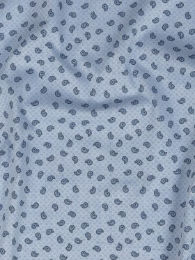 Premium Light Blue Paisley Printed Cotton Shirting Premium Light Blue Paisley Printed Cotton Shirting