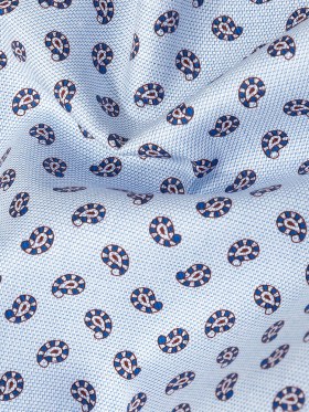 Premium Blue and Red Paisley Printed Cotton Shirting Premium Blue and Red Paisley Printed Cotton Shirting