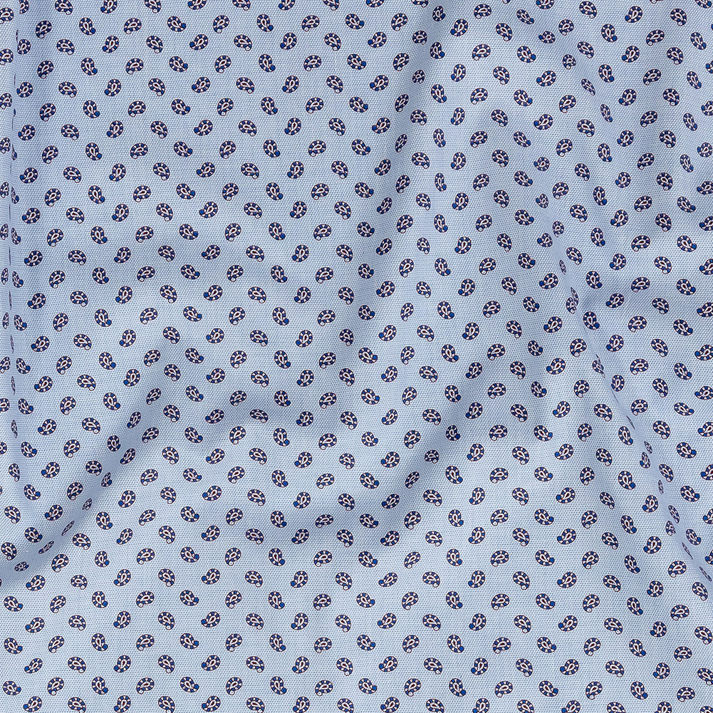 Premium Blue and Red Paisley Printed Cotton Shirting Premium Blue and Red Paisley Printed Cotton Shirting