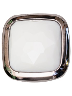 Italian White and Gunmetal 2-Piece Plastic Button – 44L/28mm Italian White and Gunmetal 2-Piece Plastic Button – 44L/28mm