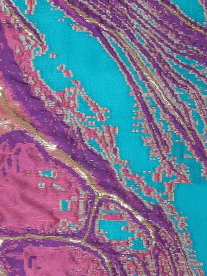 Pagoda Blue, Fuchsia and Gold Metallic Luxury Brocade Pagoda Blue, Fuchsia and Gold Metallic Luxury Brocade