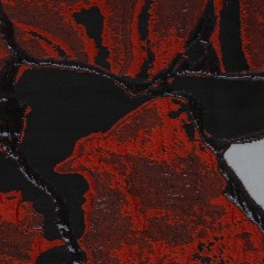 Metallic Black and Red Abstract Burnout Luxury Brocade Metallic Black and Red Abstract Burnout Luxury Brocade