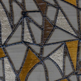 Metallic Gold, Neon Navy and Ice Flow Geometric Burnout Luxury Brocade Metallic Gold, Neon Navy and Ice Flow Geometric Burnout Luxury Brocade