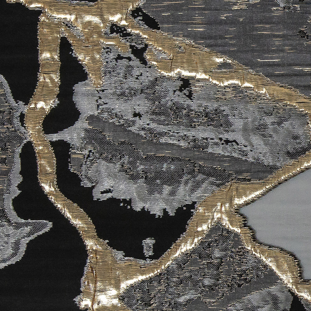 Metallic Gold and Black Abstract Burnout Luxury Brocade Metallic Gold and Black Abstract Burnout Luxury Brocade