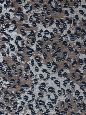 Metallic Navy and Gunmetal Leopard Patterned Luxury Brocade Metallic Navy and Gunmetal Leopard Patterned Luxury Brocade