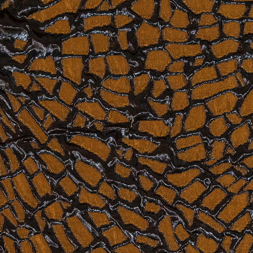Metallic Rose Copper and Black Abstract Luxury Brocade Metallic Rose Copper and Black Abstract Luxury Brocade
