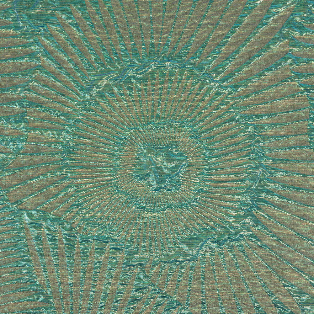 Metallic Iridescent Turquoise, Yellow and Pink Abstract Luxury Brocade Metallic Iridescent Turquoise, Yellow and Pink Abstract Luxury Brocade