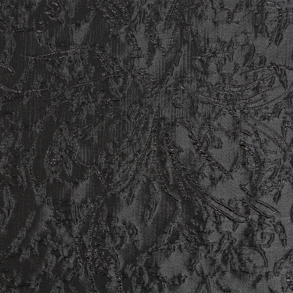 Metallic Black Floral Silhouettes Luxury Brocade Metallic Black Floral Silhouettes Luxury Brocade