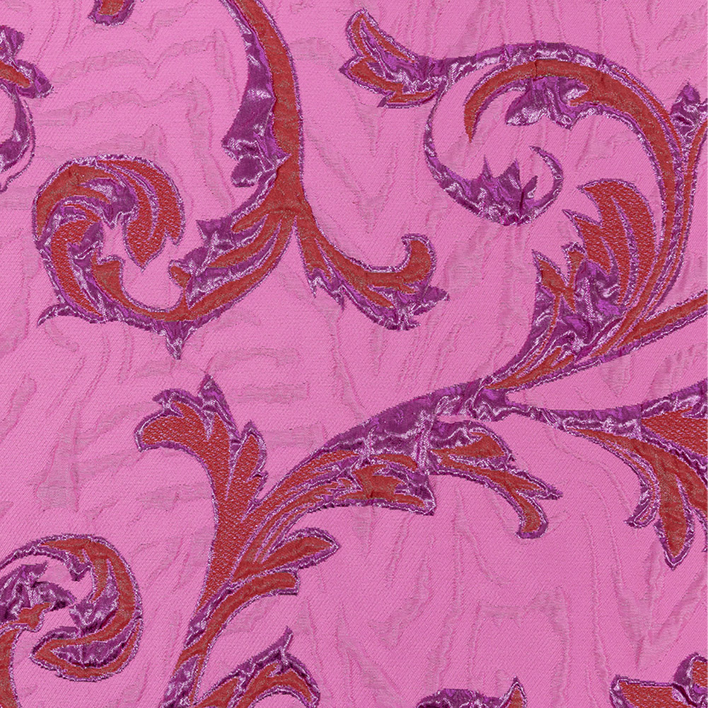 Metallic Magenta, Red and Hot Pink Scrolls Luxury Brocade Metallic Magenta, Red and Hot Pink Scrolls Luxury Brocade