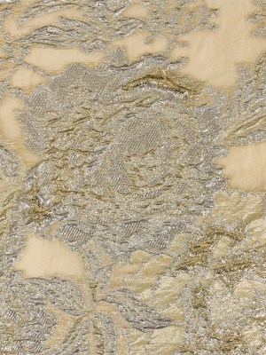 Metallic Gold, Silver and Beige Floral Luxury Burnout Brocade Metallic Gold, Silver and Beige Floral Luxury Burnout Brocade