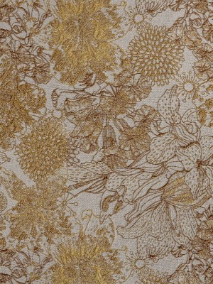 Metallic Antique Gold and Gray Floral Luxury Brocade Metallic Antique Gold and Gray Floral Luxury Brocade