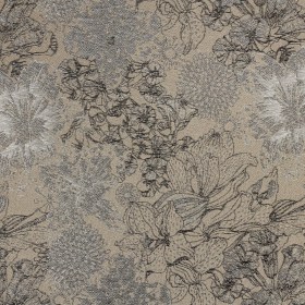 Metallic Gunmetal and Taupe Floral Luxury Brocade Metallic Gunmetal and Taupe Floral Luxury Brocade