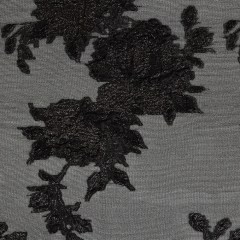 Metallic Black Floral Outlines Luxury Burnout Brocade Metallic Black Floral Outlines Luxury Burnout Brocade