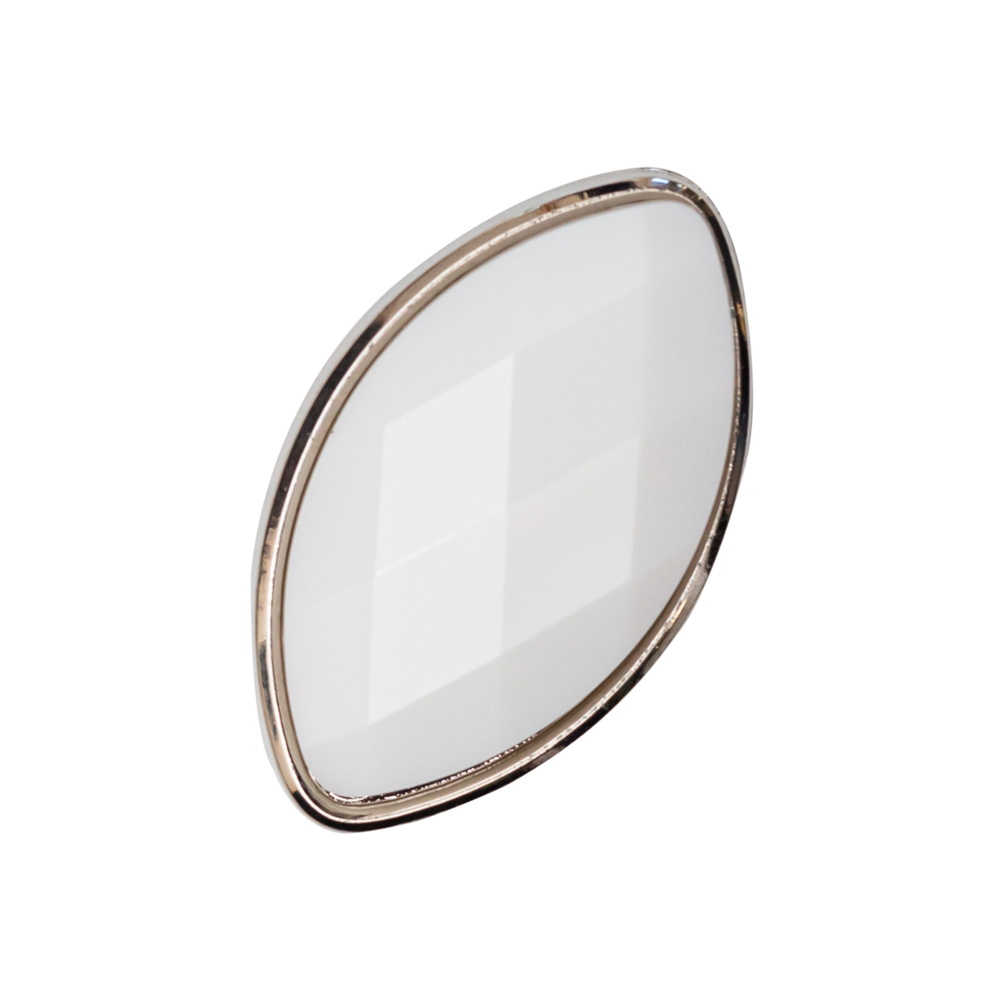 Italian White and Silver 2-Piece Plastic Teardrop Shank Back Button – 42L/27mm Italian White and Silver 2-Piece Plastic Teardrop Shank Back Button – 42L/27mm