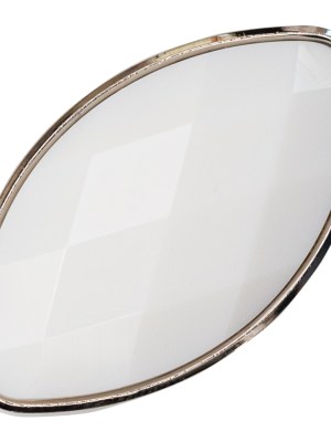 Italian White and Silver 2-Piece Plastic Teardrop Shank Back Button – 52L/33mm Italian White and Silver 2-Piece Plastic Teardrop Shank Back Button – 52L/33mm