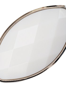 Italian White and Silver 2-Piece Plastic Teardrop Shank Back Button – 52L/33mm Italian White and Silver 2-Piece Plastic Teardrop Shank Back Button – 52L/33mm