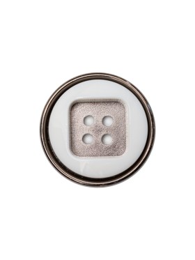 Italian White and Gunmetal 4-Hole 2-Piece Button – 30L/19mm Italian White and Gunmetal 4-Hole 2-Piece Button – 30L/19mm
