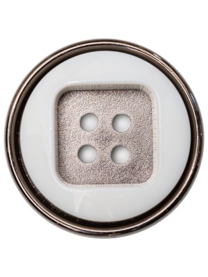 Italian White and Gunmetal 4-Hole 2-Piece Button – 44L/28mm Italian White and Gunmetal 4-Hole 2-Piece Button – 44L/28mm