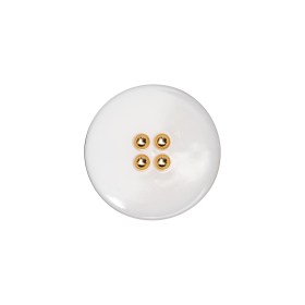 Italian White and Gold 2-Piece Plastic Button – 30L/19mm Italian White and Gold 2-Piece Plastic Button – 30L/19mm