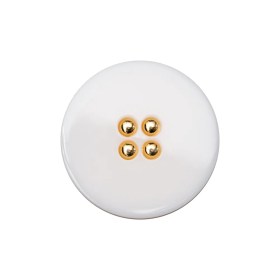 Italian White and Gold 2-Piece Plastic Button – 38L/24mm Italian White and Gold 2-Piece Plastic Button – 38L/24mm