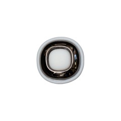 Italian White and Gunmetal 2-Piece Plastic Button – 24L/15mm Italian White and Gunmetal 2-Piece Plastic Button – 24L/15mm