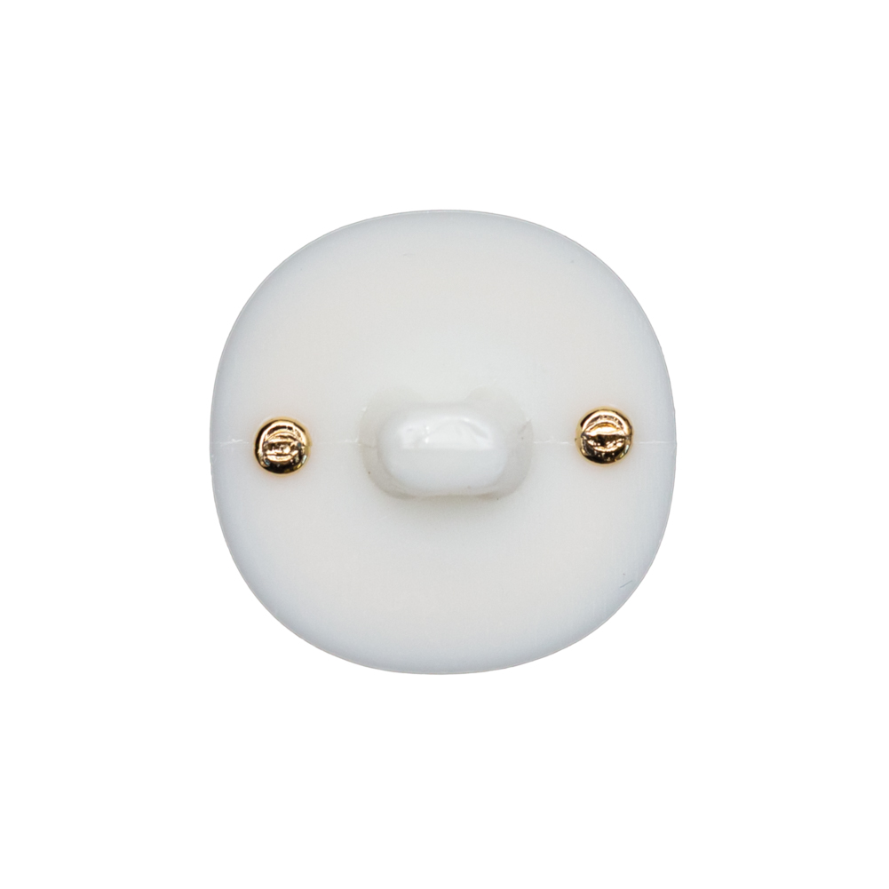 Italian White and Gold 2-Piece Plastic Button – 34L/21.5mm Italian White and Gold 2-Piece Plastic Button – 34L/21.5mm