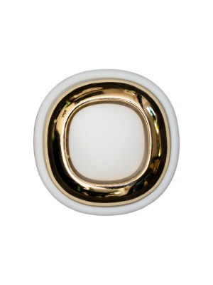 Italian White and Gold 2-Piece Plastic Button – 34L/21.5mm Italian White and Gold 2-Piece Plastic Button – 34L/21.5mm