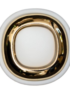Italian White and Gold 2-Piece Plastic Button – 50L/32mm Italian White and Gold 2-Piece Plastic Button – 50L/32mm
