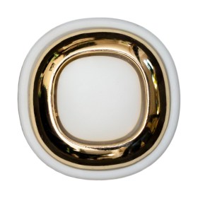 Italian White and Gold 2-Piece Plastic Button – 50L/32mm Italian White and Gold 2-Piece Plastic Button – 50L/32mm
