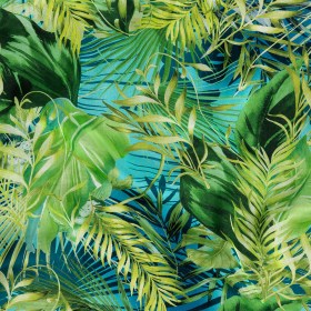 Mood Exclusive Italian Green and Blue Ferns and Foliage Digitally Printed Silk Chiffon Mood Exclusive Italian Green and Blue Ferns and Foliage Digitally Printed Silk Chiffon