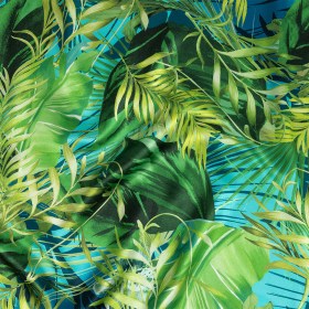 Mood Exclusive Italian Green and Blue Ferns and Foliage Digitally Printed Silk Charmeuse Mood Exclusive Italian Green and Blue Ferns and Foliage Digitally Printed Silk Charmeuse