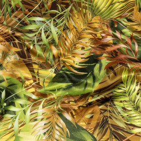 Mood Exclusive Italian Green and Mustard Ferns and Foliage Digitally Printed Silk Charmeuse Mood Exclusive Italian Green and Mustard Ferns and Foliage Digitally Printed Silk Charmeuse