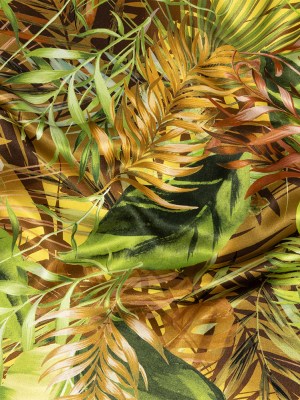 Mood Exclusive Italian Green and Mustard Ferns and Foliage Digitally Printed Silk Charmeuse Mood Exclusive Italian Green and Mustard Ferns and Foliage Digitally Printed Silk Charmeuse