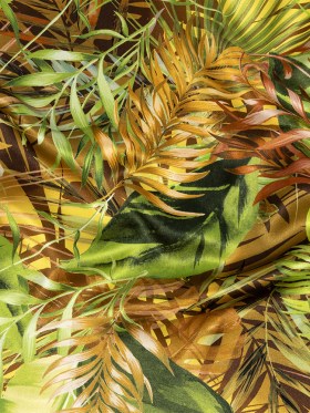 Mood Exclusive Italian Green and Mustard Ferns and Foliage Digitally Printed Silk Charmeuse Mood Exclusive Italian Green and Mustard Ferns and Foliage Digitally Printed Silk Charmeuse