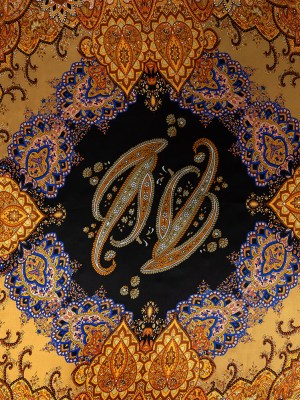 Mood Exclusive Italian Orange and Green Paisley Digitally Printed Silk Charmeuse Panel Mood Exclusive Italian Orange and Green Paisley Digitally Printed Silk Charmeuse Panel