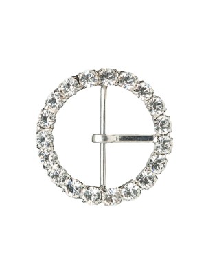 Swarovski Crystal and Silver Circular Rhinestone Buckle – 2″ Swarovski Crystal and Silver Circular Rhinestone Buckle – 2″