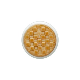 Toffee Basketweave set in a White Circular 2-Piece Shank Back Button – 30L/19mm Toffee Basketweave set in a White Circular 2-Piece Shank Back Button – 30L/19mm