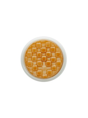 Toffee Basketweave set in a White Circular 2-Piece Shank Back Button – 24L/15mm Toffee Basketweave set in a White Circular 2-Piece Shank Back Button – 24L/15mm