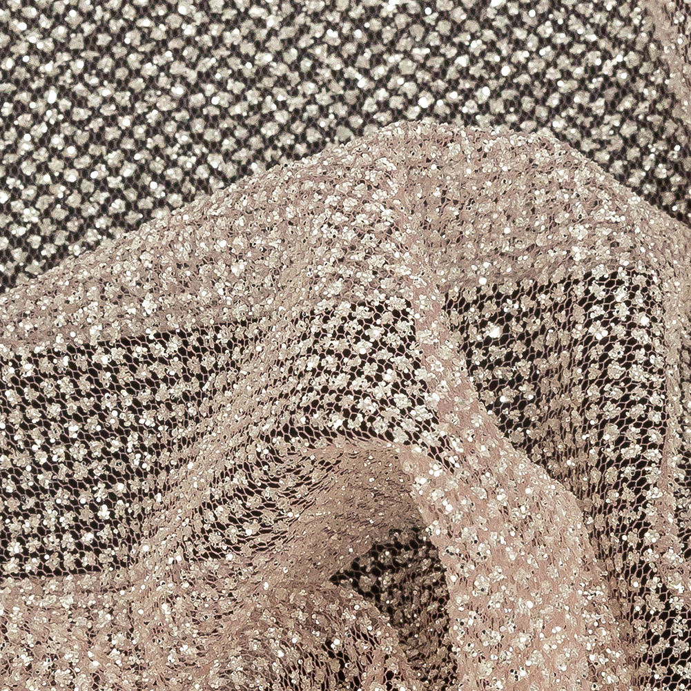Tulle with Metallic Platinum Glitter – Dusty Rose – Platina Collection Tulle with Metallic Platinum Glitter – Dusty Rose – Platina Collection