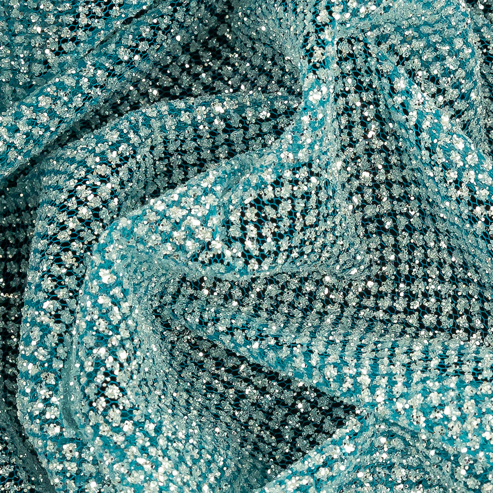 Tulle with Metallic Platinum Glitter – Barrier Reef – Platina Collection Tulle with Metallic Platinum Glitter – Barrier Reef – Platina Collection