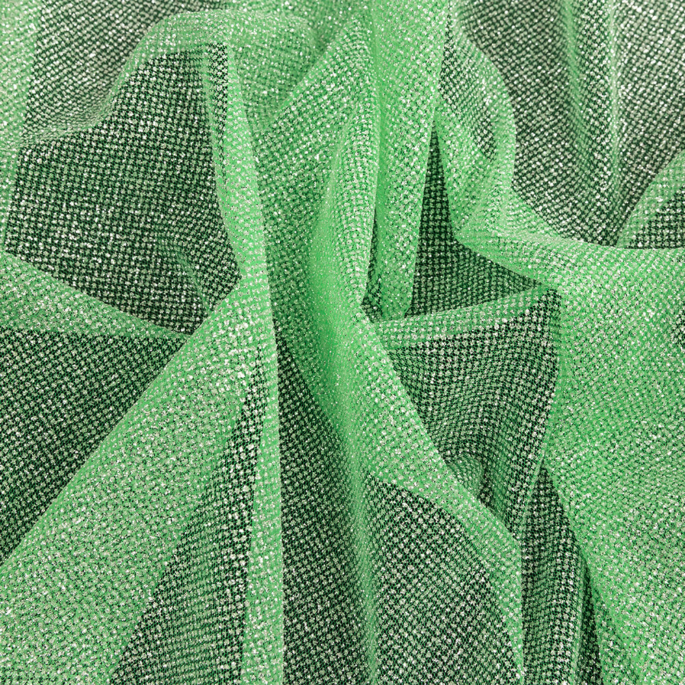 Tulle with Metallic Platinum Glitter – Neon Green – Platina Collection Tulle with Metallic Platinum Glitter – Neon Green – Platina Collection